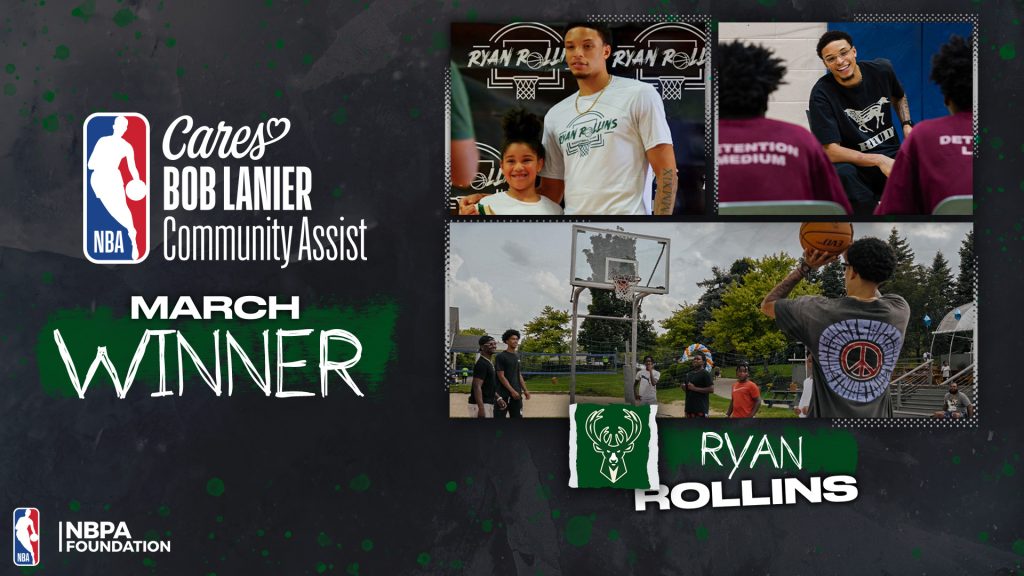 Bucks' Ryan Rollins Wins NBA Cares Bob Lanier Community Assist Award for March