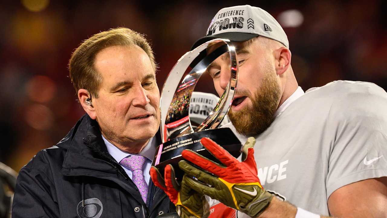 Jim Nantz Recalls Travis Kelce's Unscripted "Fight for Your Right to Party" Moment