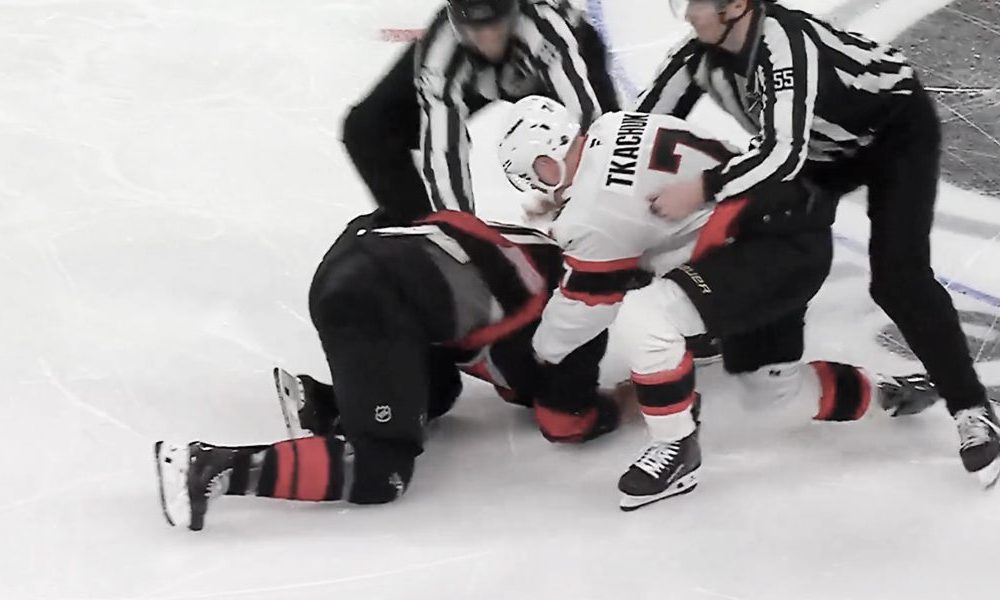 Tkachuk and Staal Drop Gloves 3 Seconds In, Game 1 Ends 0-0 in First Round