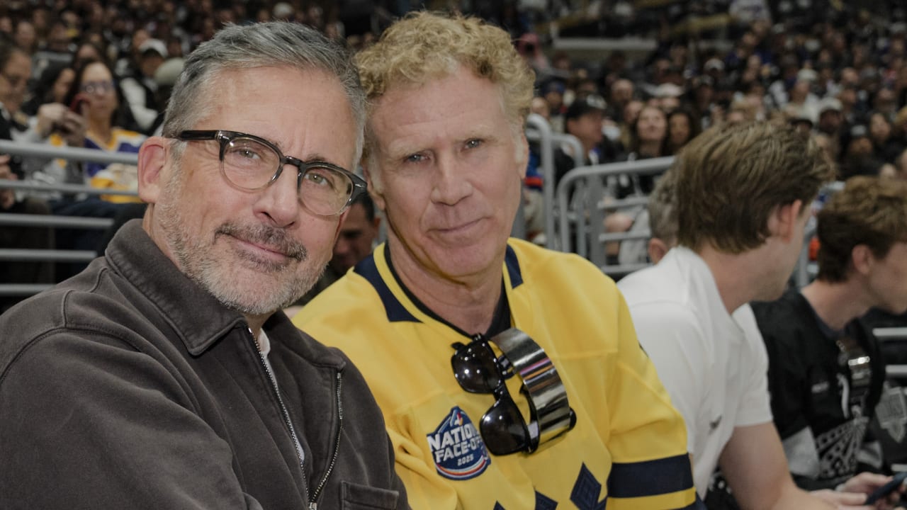 Will Ferrell and Steve Carell Attend Kings vs. Oilers Game Together